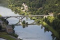 Bridge over the Meuse seen from the Mont MalgrÃÂ© Tout Royalty Free Stock Photo