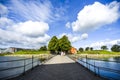 Bridge over the moat in Kronborg castle, Denmark. Royalty Free Stock Photo