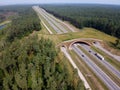 Bridge over a motorway that allows wildlife to safely cross over the road