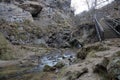 Bridge over the mountain river Royalty Free Stock Photo