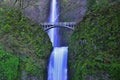 Bridge over Multnomah falls in Columbia river gorge Oregon HDR Royalty Free Stock Photo
