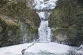 Bridge Over Multnomah Falls in Winter Royalty Free Stock Photo