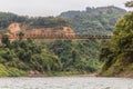 Bridge over Nam Ou river near Hat Sa village in Phongsali province, La