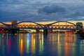 Bridge over the Neckar River, city of Mannheim Royalty Free Stock Photo