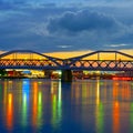 Bridge over the Neckar River, the city of Mannheim Royalty Free Stock Photo