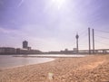 A bridge over the rhine in dusseldorf Royalty Free Stock Photo