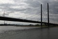 Bridge over the Rhine River in Dusseldorf, Germany. Royalty Free Stock Photo