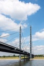 Bridge over the Rhine river in Dusseldorf Royalty Free Stock Photo