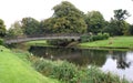 Bridge over River Avon at the garden of Warwick Castle in England