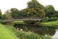 Bridge over River Avon, Warwick Castle garden, England Royalty Free Stock Photo