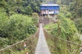 Bridge over the river beautiful tropical landscape of Mount Nepal Himalayas Royalty Free Stock Photo