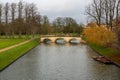Bridge over the River Cam near Kings College on a clear day in Cambridge England Royalty Free Stock Photo
