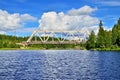 The bridge over the river Chirko-Kem. Karelia, Russia