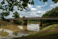 The bridge over the river on a cloudy day