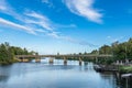 Bridge over river in Fagersta Royalty Free Stock Photo