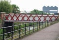 Bridge over the River Don with footpath and wild flowers Royalty Free Stock Photo