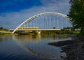 Bridge over the river and downtown view in Edmonton, Alberta, Canada.