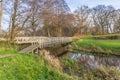 Bridge over the river Drentse aa near Oudemolen Royalty Free Stock Photo