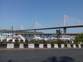 bridge over the river, Indian river bridge inthe goa. Royalty Free Stock Photo