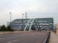 Bridge over river leading into Denver Royalty Free Stock Photo