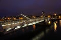 Bridge over River Liffey at night. Royalty Free Stock Photo