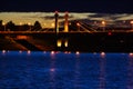 Bridge over the river at night