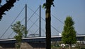 Bridge over the River Rhine, Duesseldorf, North Rhine - Westphalia Royalty Free Stock Photo