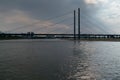 Bridge over river Rhine, Duesseldorf, Germany Royalty Free Stock Photo