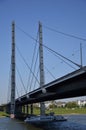 Bridge over the River Rhine in Dusseldorf, the Capital City of North Rhine - Westphalia Royalty Free Stock Photo