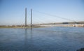 Bridge over the River Rhine in Dusseldorf, Germany. Royalty Free Stock Photo