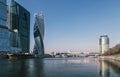 Bridge over the river to the Moscow City Royalty Free Stock Photo