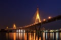 Bridge over river at twillight bangkok