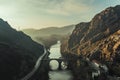 A bridge over a river in a vale