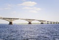 Bridge over the river Volga, Russia Royalty Free Stock Photo
