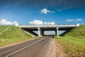 Bridge over the rural road Royalty Free Stock Photo