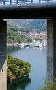Bridge over the sea near Skradin and the national park Krka in Croatia Royalty Free Stock Photo