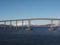 Bridge over the sea to Tromso island, Norway Royalty Free Stock Photo