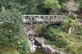 Bridge over the Seven Sisters waterfall, Sikkim, India