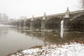 Bridge over Susquehanna River with ice Royalty Free Stock Photo