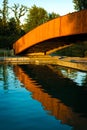 Bridge over swimming pool