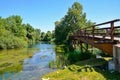 Bridge over Una River in Bihac. Bosna and Hercegovina. Royalty Free Stock Photo