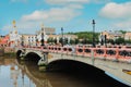 Bridge over the Urumea river in San Sebastian Royalty Free Stock Photo