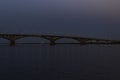 Bridge over the Volga river in the city of Saratov at night