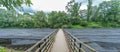 Bridge over Wasabi plantation field at Daio Wasabi Farm. Royalty Free Stock Photo