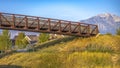 Bridge over a winding path in Scenic Daybreak Utah Royalty Free Stock Photo