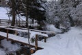 Bridge over winter river Royalty Free Stock Photo