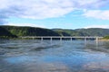 The bridge over the Yenisei River Royalty Free Stock Photo