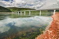 Bridge over the Yenisei River Royalty Free Stock Photo