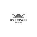 Bridge overpass flyover logo vector icon illustration line outline monoline, technology and construction business brand design