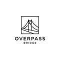 Bridge overpass flyover logo vector icon illustration line outline monoline, technology and construction business brand design